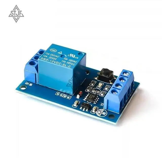 Alt view image 2 of 3 - SJTF 1PCS Single Key Bistable Relay Module 12V Car Modification Switch One-Key Start-Stop Self-Locking
