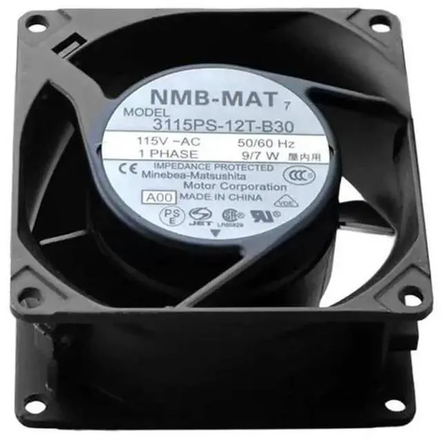 Alt view image 2 of 3 - 80mm Case Fan For 3115PS-12T-B30 80x80x38mm AC 115V 0.70A High Temp Industrial Equipment Fan
