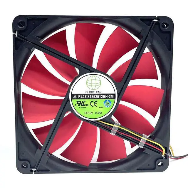 Alt view image 2 of 3 - GLOBE FAN RL4Z S1352512HH-3M S1352512HH 0.45A 13.5CM 135mm Computer Chassis Power Supply Case Cooling Fan 135x135x25mm