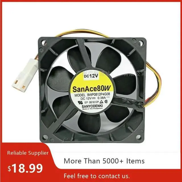 Main image of For SANYO San Ace 80W 9WP0812P4G08 12V 0.38A 8025 IP68 Waterproof Inverter Fan