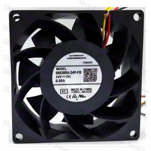 Main image of for -MAT 08038RA-24P-FB 01 DC 24V 0.5A 80x80x38mm 3-Wire Server Cooling Fan