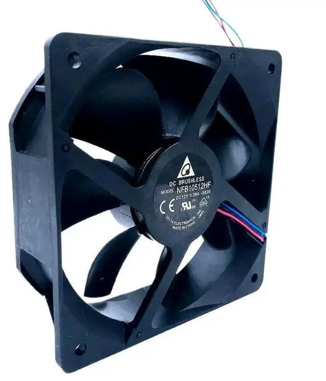 Main image of High-Performance Server Cooling Fan for Delta NFB10512HF-7F03, 12V 0.39A 3-Wire Square Fan 105x105x32mm
