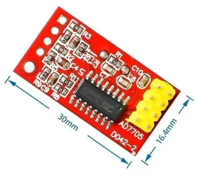 Alt view image 2 of 3 - AD7705 Dual 16 bit ADC Data Acquisition Module Input Gain Programmable SPI Interface TM7705