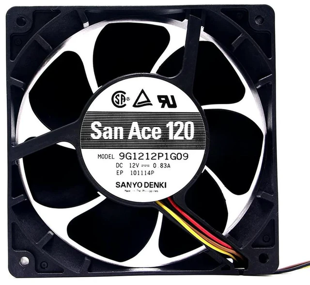 Main image of For SANYO 9G1212P1G04 San Ace 120 120mm 12cm 12038 120x120x38mm DC 12V 0.83A Case Cooling Fan