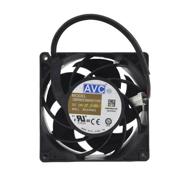 Alt view image 3 of 3 - DBPM0938B4MYH08 24V DC 1.80A Industrial Fan | 90×90×38mm IP68 Waterproof High-Airflow Cooling | Dual Ball Bearing for H