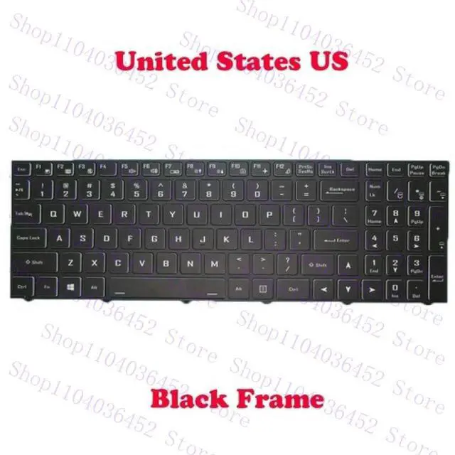 Main image of Backlit US Keyboard For CLEVO CVM18H93US9430 CVM18H93US9430B 6-80-PC510-010-1