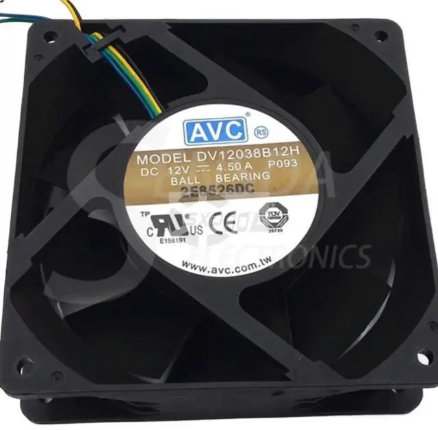 Alt view image 2 of 3 - 12038 Fan 12cm for AVC DV12038B12H 120mm 12V Cooling Fan, 4.5A, High-Speed Axial Server & Inverter Systems