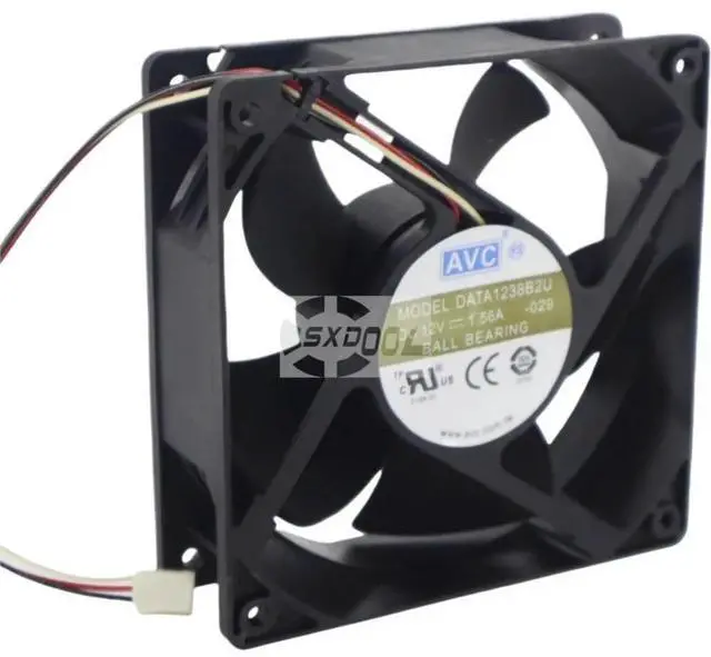 Alt view image 2 of 3 - 120mm Powerful Cooling Fan AVC 12038, 12V DC 1.56A, DATA1238B2U, High Airflow Brushless for Server & Case