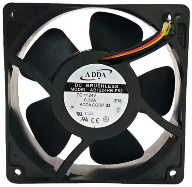 Main image of for ADDA AD1224HB-F52 DC 24V 0.32A 12038 Ball Bearing Cooling Fan 120x120x38mm 2800RPM 105CFM High Airflow Industrial Fan