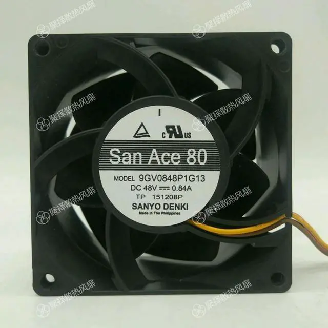 Main image of for Sanyo Denki 9GV0848P1G13 DC 48V 0.84A 80x80x38mm 4-Wire Server Cooling Fan High Speed Airflow CFM Cooler