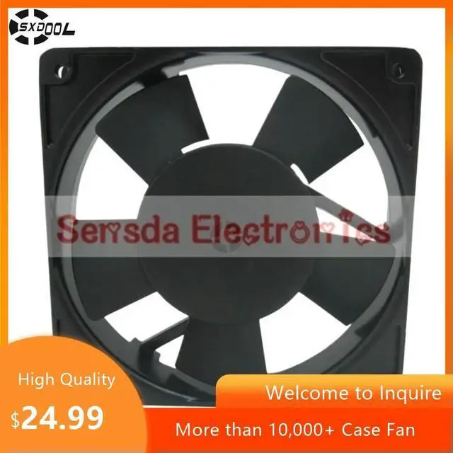 Alt view image 2 of 3 - 12P-230HB 120mm AC 230V Ball Bearing Cooling Fan 2000/2400 RPM, 56.72/65.57 CFM, 18/16W, Dual Bearings