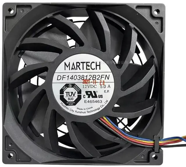 Alt view image 3 of 3 - For MARTECH DF1403812B2FN 140x140x38mm 12V 5A High Speed Industrial Cooling Fan 1066 Avalon Server DC Fan