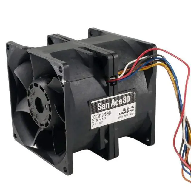 Alt view image 3 of 3 - For Sanyo 9CR0812P8S04 80x80x80mm DC 12V 5.5A 14000RPM 165CFM Dual Motor Industrial Server Cooling Fan