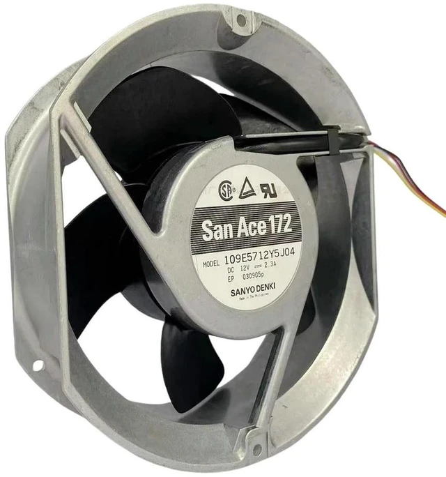 Main image of for SANYO 109E5712Y5J04 172x150x51mm 12V 2.3A Dual Ball Bearing Cooling Fan 3800RPM 282CFM Industrial Inverter