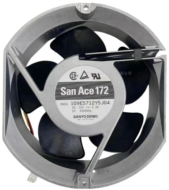 Alt view image 3 of 3 - for SANYO 109E5712Y5J04 172x150x51mm 12V 2.3A Dual Ball Bearing Cooling Fan 3800RPM 282CFM Industrial Inverter