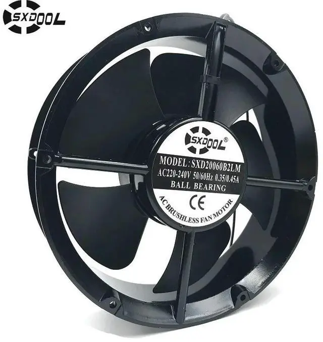 Main image of SXD20060B2LM Full Circle 220mm 22cm 220*220*60mm AC 220V 240V 50/60HZ 0.35A/0.45A Axial Cooling Fan