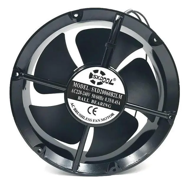 Alt view image 2 of 3 - SXD20060B2LM Full Circle 220mm 22cm 220*220*60mm AC 220V 240V 50/60HZ 0.35A/0.45A Axial Cooling Fan