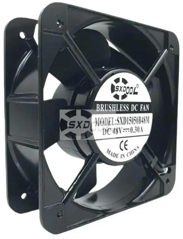 Alt view image 2 of 3 - SXD15050B48M 48V 15cm Cooling Fan, 5000RPM 338CFM, High Speed 150x150x50mm for Server, Inverter, Cabinet