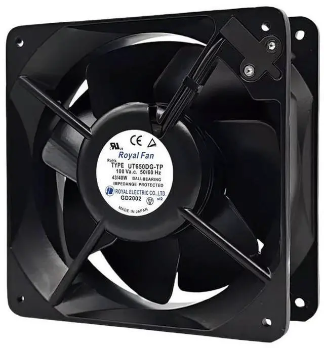 Alt view image 3 of 3 - ROYAL FAN UT650DG-TP 160x160x55mm Industrial Cooling Fan - 100V 31W 2800RPM High-Temperature Resistant