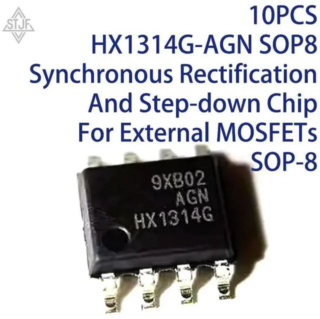 Main image of 10PCS HX1314G-AGN SOP8 Synchronous Rectification And Step-down Chip For External MOSFETs SOP-8