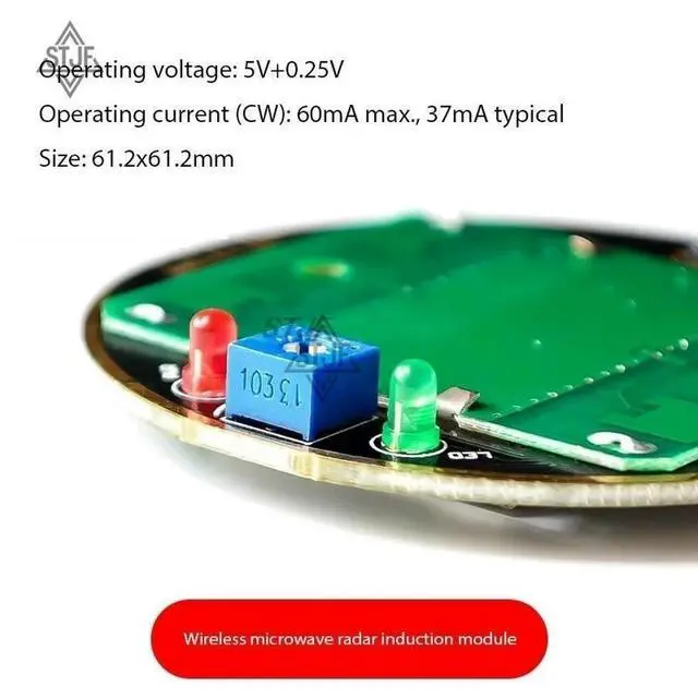 Alt view image 2 of 6 - SJTF LIVE HB100 X 10.525GHz Microwave Sensor 2-16M Doppler Radar Human Body Induction Switch Module For ardunio