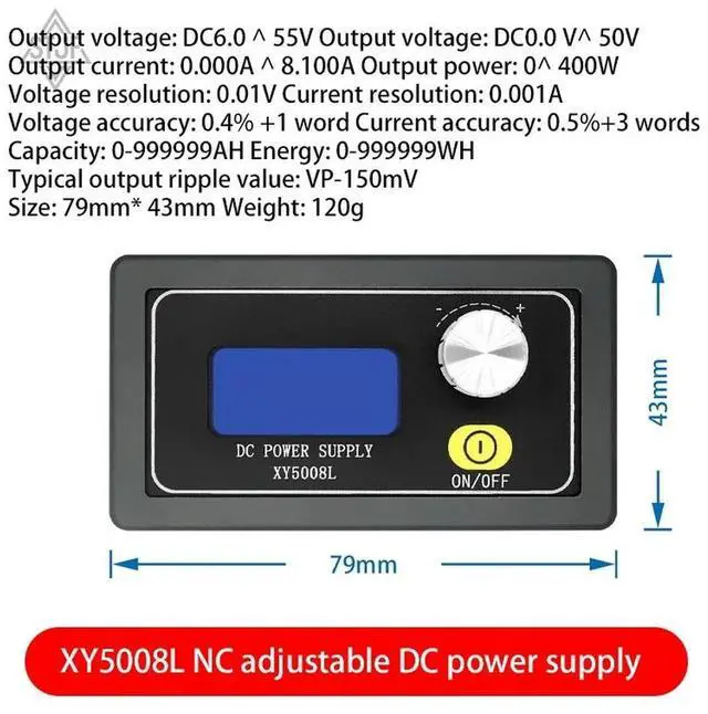 Alt view image 2 of 3 - XY5008L Constant voltage and constant current maintenance 50v8a400w buck module of CNC adjustable DC regulated power supply