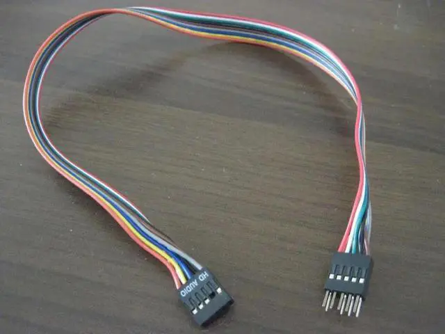 Alt view image 5 of 6 - Internal Motherboard HD audio 9pin male to female Extension Cable cord