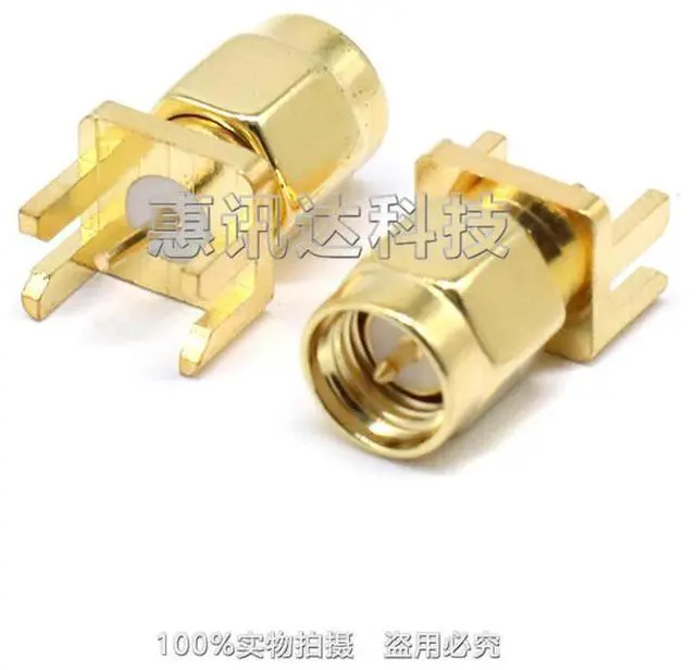 Alt view image 2 of 6 - SMA-JEF large fillet solder PCB panel socket, wide pin pitch SMA-JHD declination, antenna base, connector