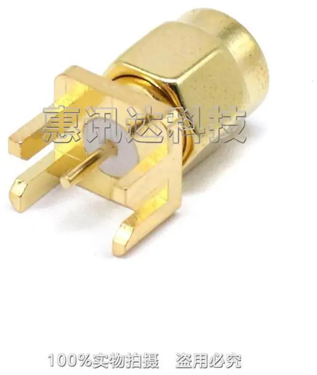 Alt view image 3 of 6 - SMA-JEF large fillet solder PCB panel socket, wide pin pitch SMA-JHD declination, antenna base, connector