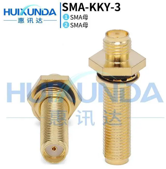 Main image of SMA-KKY-3 SMA female to female extended nut fixed panel through wall KYK double female head through connector