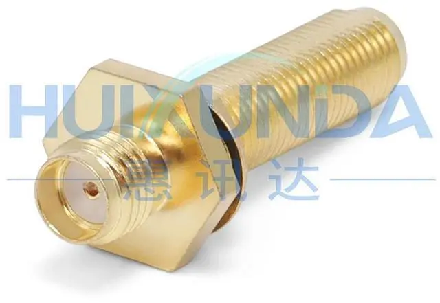 Alt view image 2 of 6 - SMA-KKY-3 SMA female to female extended nut fixed panel through wall KYK double female head through connector