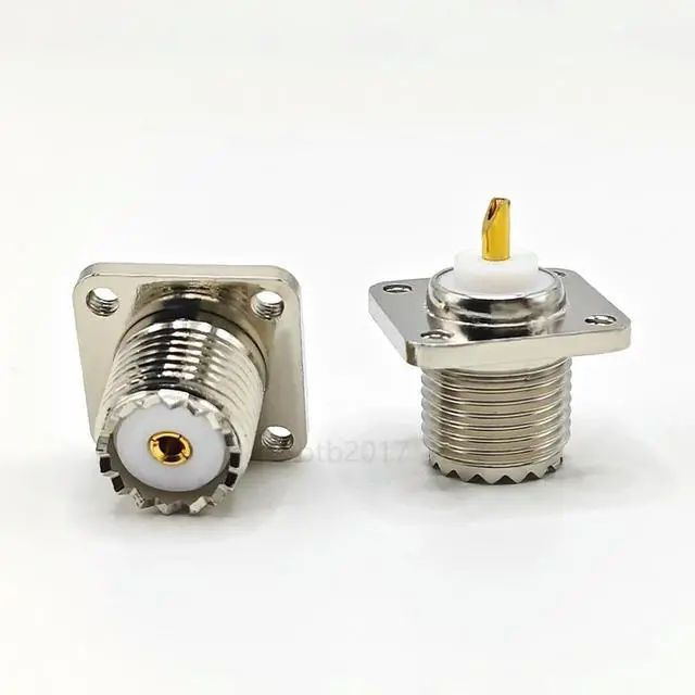 Alt view image 4 of 6 - RF connector SL12-50KF four-hole flange 17.5 × 17.5 center distance 13 × 13 female seat MINIUHF