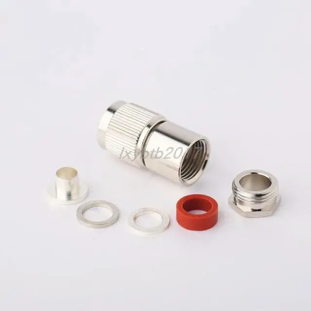 Alt view image 2 of 3 - RF connector TNC-J5DFB five-piece set TNC-J-5 straight male connection LMR300 coaxial 50-5 wire