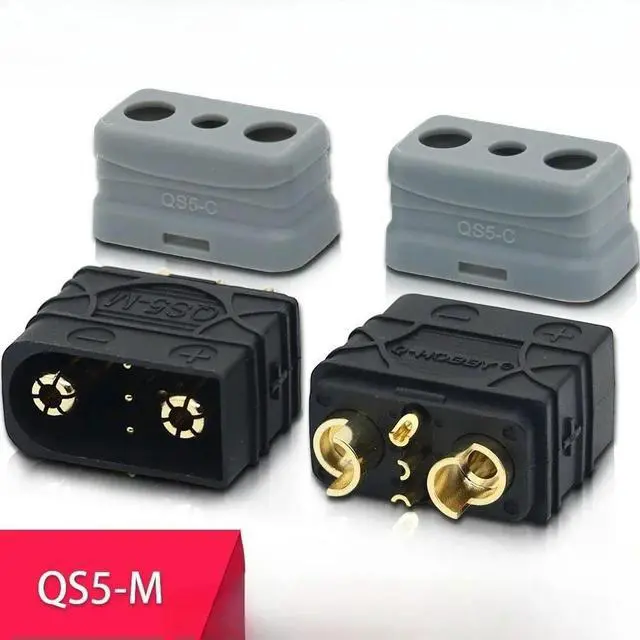 Alt view image 2 of 6 - QS5 Balance Car Lithium 60A Power Plug 3p Signal Pin Electric Sweeper Charge and Discharge Copper Gold Plating Connector