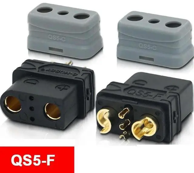 Alt view image 3 of 6 - QS5 Balance Car Lithium 60A Power Plug 3p Signal Pin Electric Sweeper Charge and Discharge Copper Gold Plating Connector