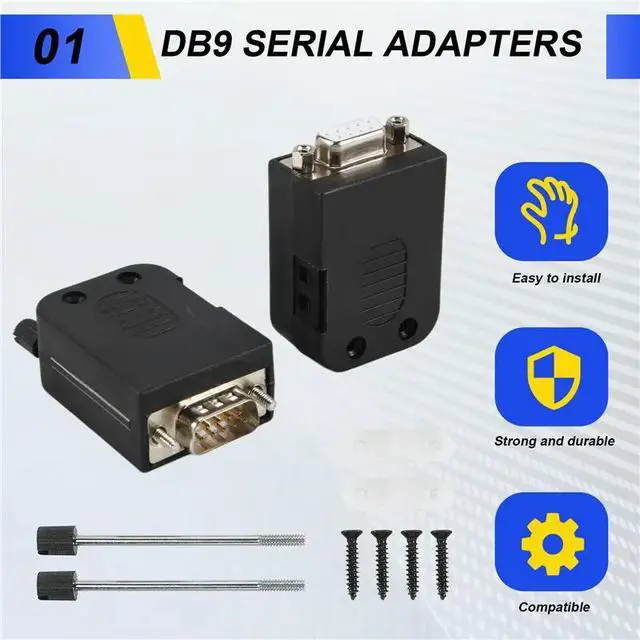 Alt view image 6 of 6 - DB9 Solderless Connector RS232 D-SUB Serial To 9-Pin Port Terminal Male Female Adapter With Case (1Pcs-Male+1Pcs-Female)