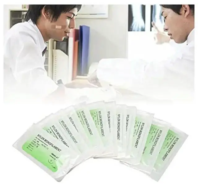 Alt view image 5 of 6 - 12Pcs Suture Practice Thread Individual Package Suturing Thread Set With Curvedneedle And Nylon Materials (4/0)