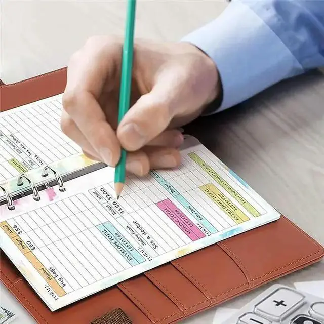 Alt view image 6 of 6 - 82 Sheets A6 Budget Planner Refill Notepad Planner Notepad 6 Hole For A6 Binder Cover Save B