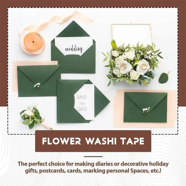 Alt view image 4 of 6 - Gold Foil Flower Washi Tape Set Botanical Washi Tape Gold For Journal, Arts And DIY Crafts