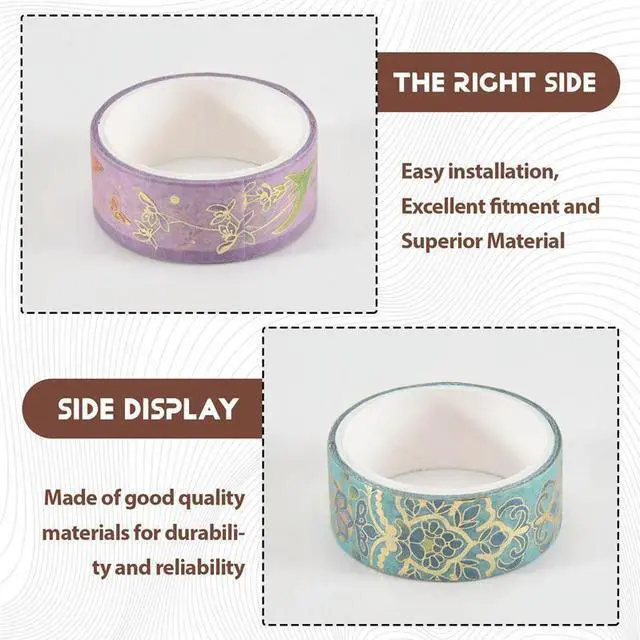 Alt view image 5 of 6 - Gold Foil Flower Washi Tape Set Botanical Washi Tape Gold For Journal, Arts And DIY Crafts