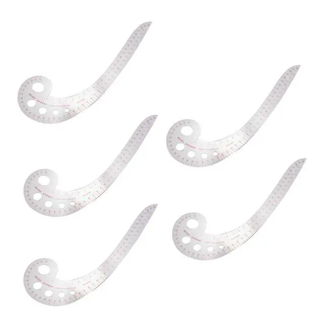 Alt view image 2 of 6 - 5Pcs 11.8 Inch Long Comma Shaped Plastic Transparent French Curve Ruler Spline