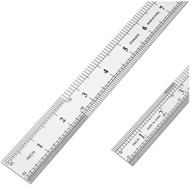 Main image of 2X Stainless Steel Ruler 12 Inch + 6 Inch l Rulers