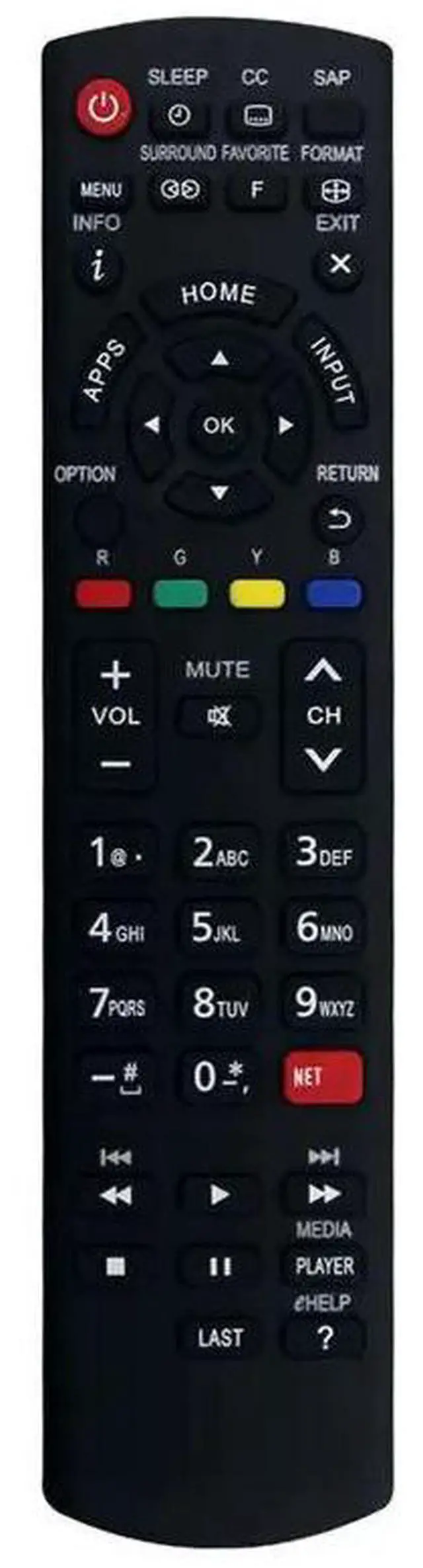 Main image of N2QAYB000926 Remote Control Replaced For PANASONIC TV LED LCD HDTV TC-39AS530 TC39AS530U TC-40AS520 TC40AS520U