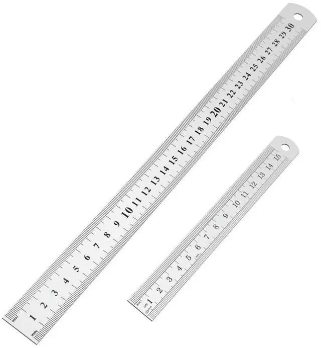 Alt view image 3 of 6 - 2X Stainless Steel Ruler 12 Inch + 6 Inch l Rulers
