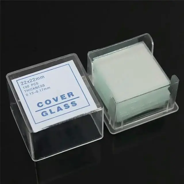 Alt view image 3 of 3 - 600Pcs Transparent Slides Coverslips Coverslides 22X22mm For Microscope
