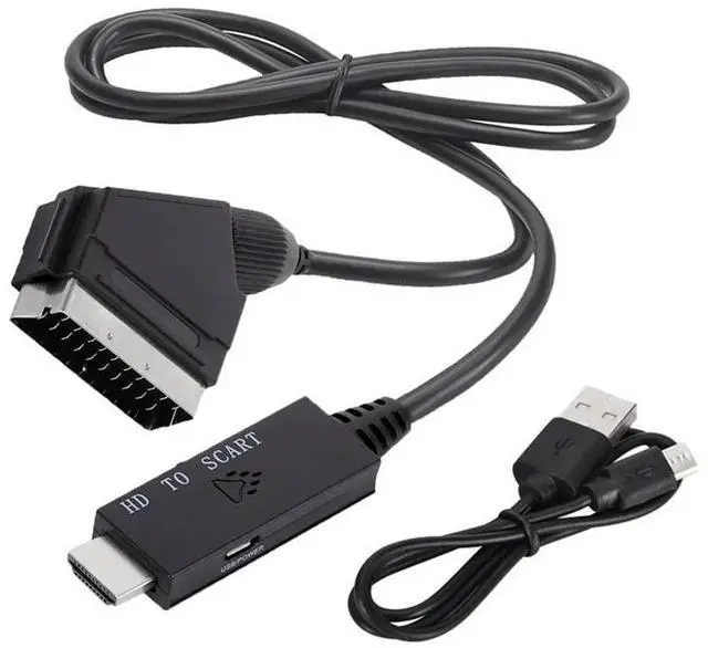 Alt view image 2 of 3 - Adapter Cable Low Power Consumption With USB Power Cable -Compatible To Scart Audio Video Adapter Plug And Play