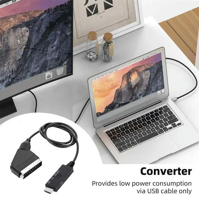 Alt view image 3 of 3 - Adapter Cable Low Power Consumption With USB Power Cable -Compatible To Scart Audio Video Adapter Plug And Play