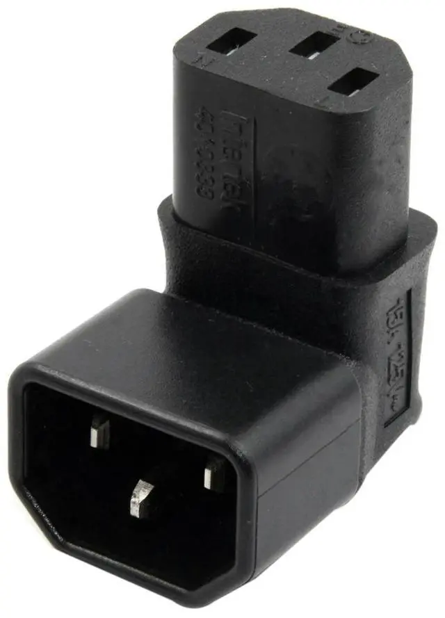 Main image of 2X IEC Male C14 To Up Right Angled 90 Degree IEC Female C13 Power Extension Adapter