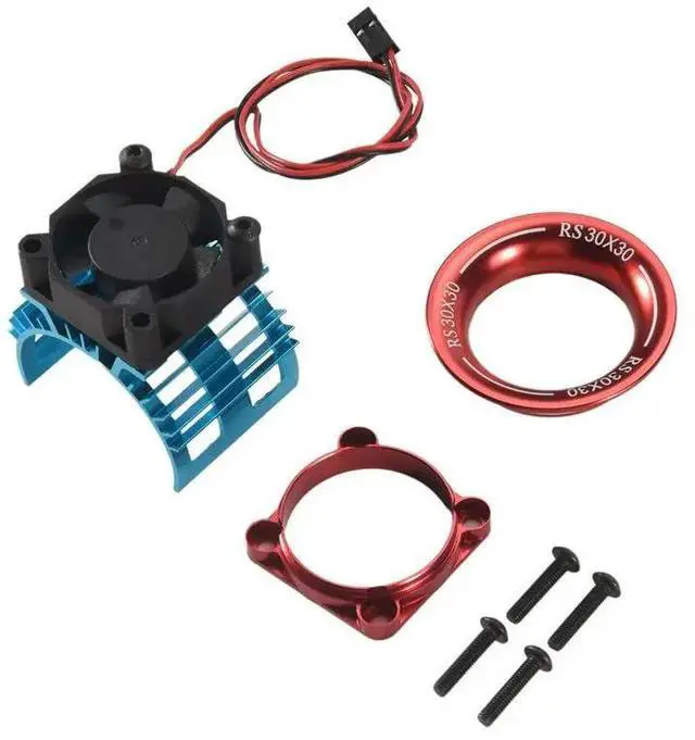 Main image of Motor Heatsink Cover+Cooling Fan For Wltoys A959-B 144001 124019 HSP 1/8 1/10 RC Car 540 550 3650 Size Motor Heat Sink