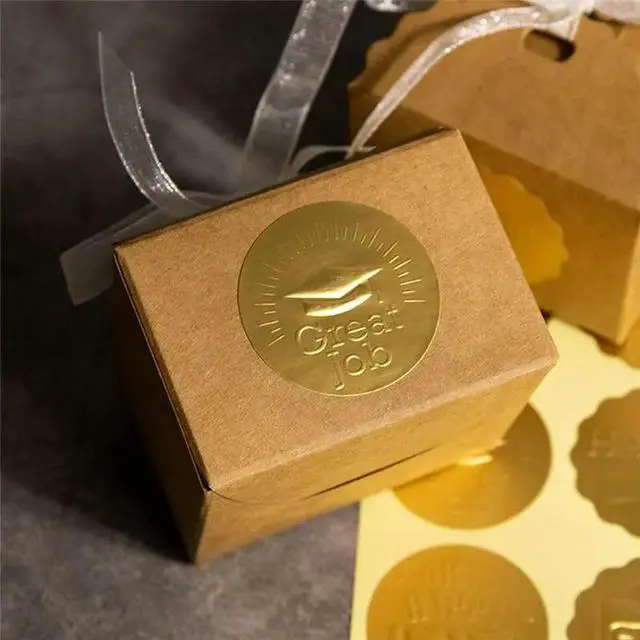 Alt view image 3 of 3 - 320PCS Graduation Stickers Gold Coin Stickers Gold Embossed Graduation Cap And Diploma Seals Stickers For Envelopes